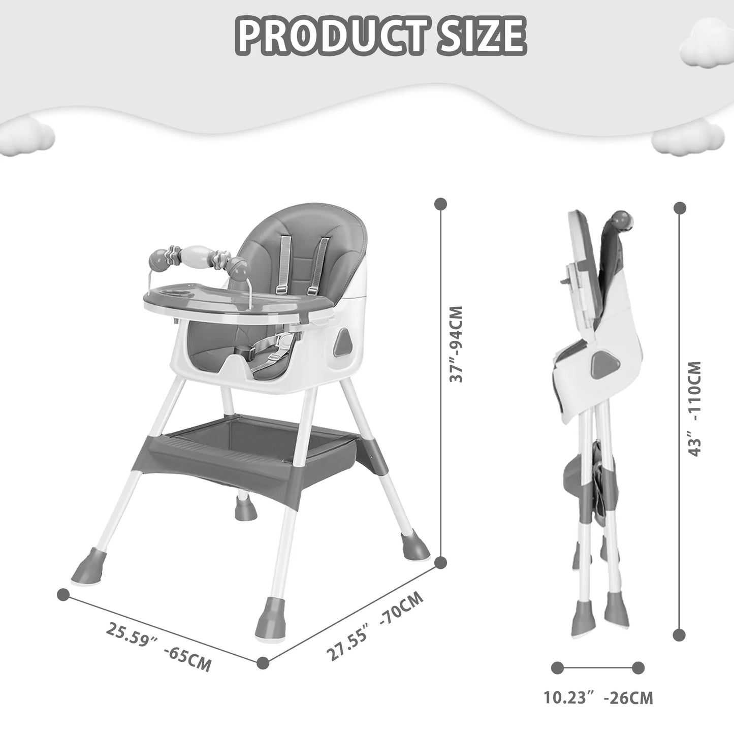 Foldable Baby High Chair – Safe, Comfortable & Easy to Clean! 🍼